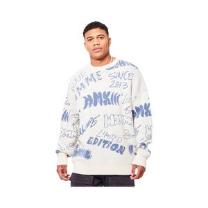 BoohooMAN Graphic Long Sleeve Graffiti Crewneck Sweater NWT Size S